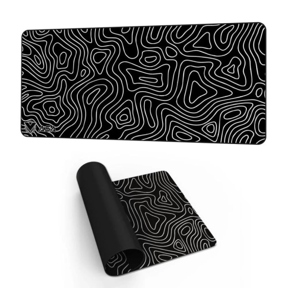 gaming mousepad black topography-01