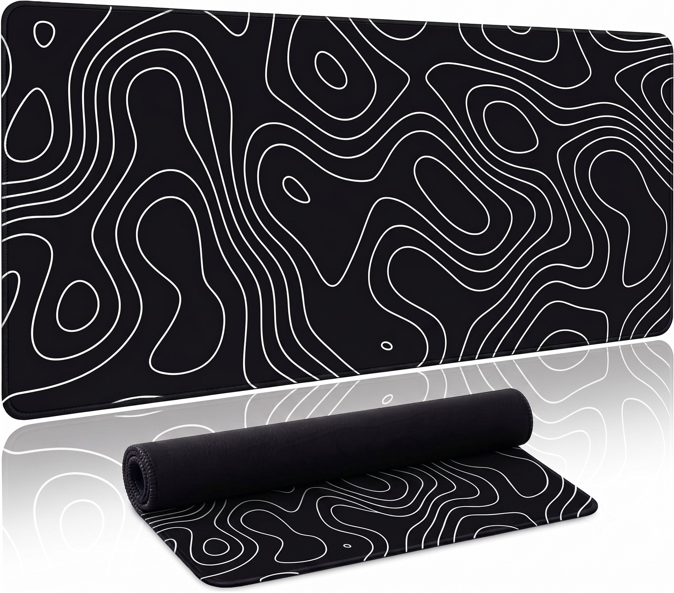 black white mouse pad